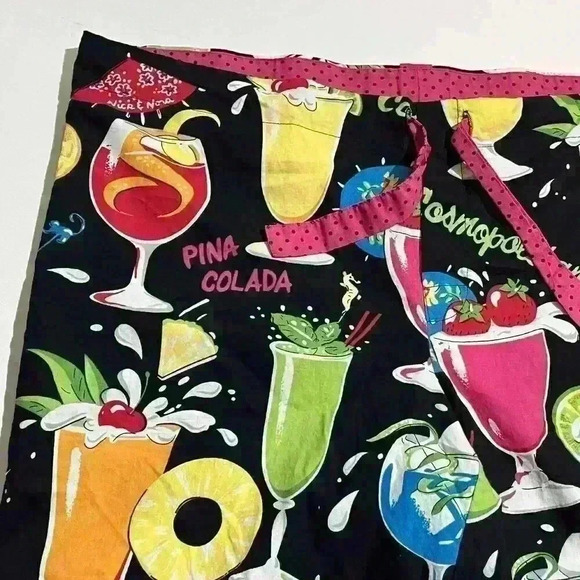 Y2K Nick & Nora Cocktail Martini Tropical Drinks Pajama Shorts Small Womens - Picture 7 of 10